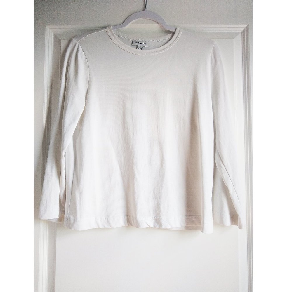 FRANK AND OAK BASIC WHITE/IVORY TEE
